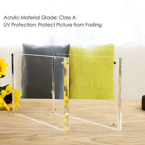 NIUBEE 8.5x11 Picture Frame 3 Pack, Clear Certificate Document Photo Frame | Shatterproof &Safe, 95% High Transparency, UV protection, Double-sided display Magnetic Desktop Frames for Picture Display - size: 8.5x11"(3 Packs)