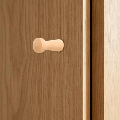 VICASKY 20pcs Wooden Peg Hooks for Home Use, Unfinished Wood Coat Rack Hooks with Screws, Multi-Purpose Rounded Bottom Design for Entryway Organization and DIY Wall Mounting