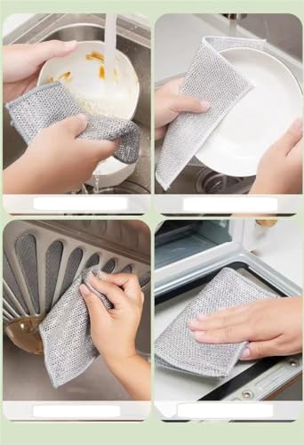 Kitchen Dish Soap Dispenser with Sponge Holder, 5-in-1 Countertop Soap Pump Dispenser, Soap Dispenser for Kitchen Sink with 3-Packs Wire Dishwashing Rag - color: Black (5-in-1)