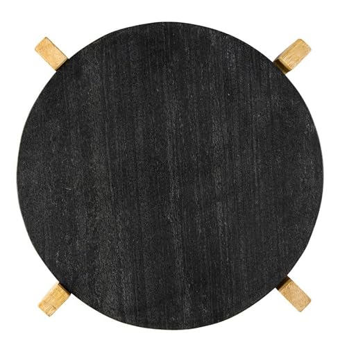 Santa Barbara Design Studio Charcuterie Boards for Cheese, Meat, and Fruit Marble Board on Mango Wood Stand, 12.25" L x 10" W x 2" H, Black - color: Black