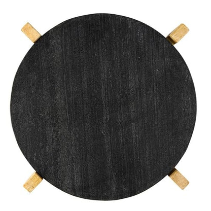 Santa Barbara Design Studio Charcuterie Boards for Cheese, Meat, and Fruit Marble Board on Mango Wood Stand, 12.25" L x 10" W x 2" H, Black - color: Black