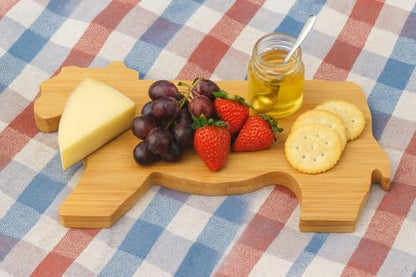 Decorative Cow Shaped Bamboo Cutting Board, Natural Wood, Kitchen Cheese Board, Serving Platter, Charcuterie Board, Decor Fruit Plate, Gift (BLANK)