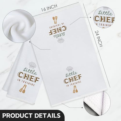 Kids Hand Towels for Kitchen, Kid Kitchen Oven Towels, Little Chef is Training Decorative Kitchen Hand Towels, Gifts for Kids Who Love to Cook, Cooking Gifts for Kids, 16x24 Inch