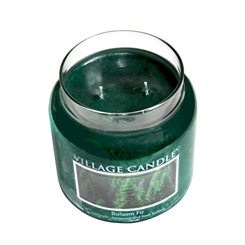 Village Candle Balsam Fir Large Apothecary Jar, Scented Candle, 21.25 oz., Green (Pack of 6) - size: 21.25 oz (Pack of 6)