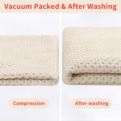 Homaxy 100% Cotton Waffle Weave Kitchen Dish Cloths, 4-Pack, Beige | 12 x 12 Inches, Ultra Soft Absorbent Dish Towels, Quick Drying Dish Rags with Hanging Loop - color: Beige, size: 12 X 12 - 4 Pack
