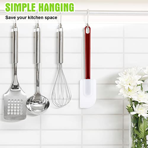 Meekoo 5 Pcs 10 Inch Rubber Spatula 500℉ High Heat Resistant Spatulas | Silicone Spatulas，for Baking Kitchen Cooking，Commercial Food Bpa Free Grade Non Stick Dishwasher Safe, Brown Red - color: Brown Red, size: 10 Inch