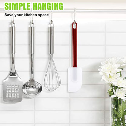 Meekoo 5 Pcs 10 Inch Rubber Spatula 500℉ High Heat Resistant Spatulas | Silicone Spatulas，for Baking Kitchen Cooking，Commercial Food Bpa Free Grade Non Stick Dishwasher Safe, Brown Red - color: Brown Red, size: 10 Inch