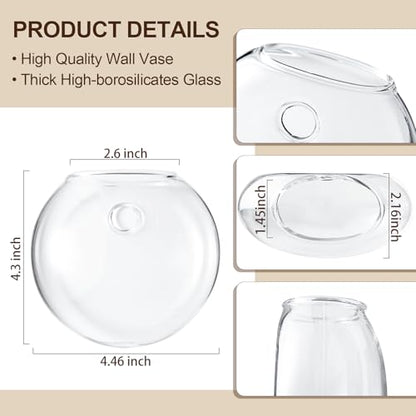 Window Propagation Stations, Oblate Glass Terrariums Planter with Suction Cup Hook, Wall Hanging Planters for Hydroponics Plants, Home, Office, Bathroom, Living Room Decor, Gift for Plant Lovers (2)