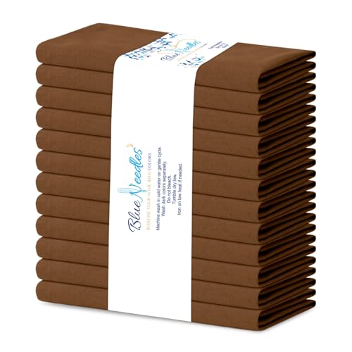 Blue Needles Solid Cloth Napkins Set of 12 Nut Brown 100% Cotton Dinner Napkins 18x18 inches - Reusable, Absorbent & Washable Linen, Ideal for Wedding Events Farmhouse Parties Hotel & Everyday Use - color: Nut Brown, size: 18" x 18" (Set of 12)