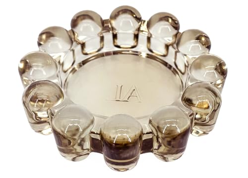 Home Collection Original Amber Glass Small Bubble Candle Dish | Votive and Candle Plate, Diffuser Base, Wax Catcher, Decorative Tray, Jewelry Catchall, Decorative Tabletop Accent - color: Amber, size: Small