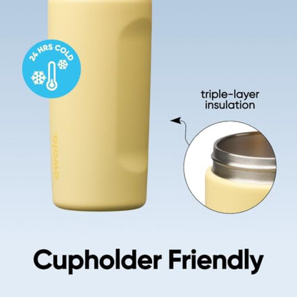 Owala FreeSip Kids Stainless Steel Water Bottle 16 oz Butter Half - color: Butter Half, size: 16 Ounces