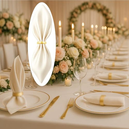 40 Pcs Stainless Steel Napkin Rings - Matt Gold Napkin Holder(Semicircle) | Matt Gold Napkin Holder Buckles for Table Kitchen Dinner Party Wedding Christmas Party - size: 40Pcs Gold