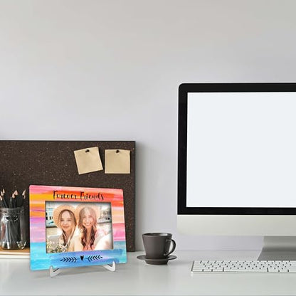 YSTEP Best Friend Forever Frame, Gifts for Long Distance Friends - Wood 4x6 Picture Frame for Desk Display - style: Style 6