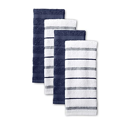 KitchenAid Albany Kitchen Towel 4-Pack Set, Blue Willow/White, 16"x26" - color: Blue Willow, size: 16"x26"