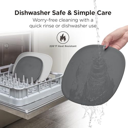 Kitchen Mama DuoEssentials TPU Cutting Board Set, 2 Sizes, Metal Gray | Knife Friendly, Non Slip, Dishwasher Safe, Flexible with Juice Groove, Odor Resistant - color: Metal Gray