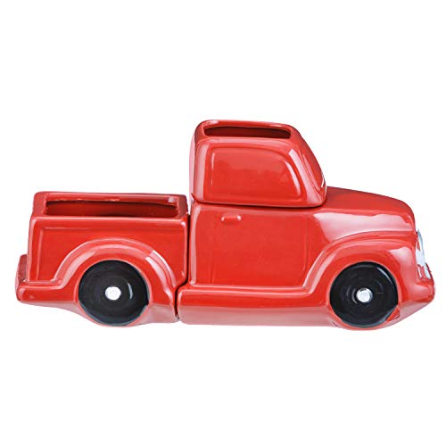 Ceramic Candle Wax Warmer, Vintage Red Truck with Safety Timer | Automatic Plug in Fragrance Warmer for Scented Wax Melts, Cubes, Tarts | Retro Farmhouse Air Freshener Set