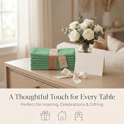 Urban Villa Cloth Napkins Cotton 20x20 (Set of 12) Geen - color: 020 Green, size: 20" x 20" (Set of 12)
