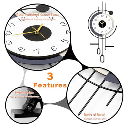 Metal Pendulum Wall Clock – Silent Non‑Ticking Design 16.5"x34.7" | Modern Decorative Large Clock for Living Room, Office, Bedroom or Kitchen, Elegant Home Decor Gift - size: 16.5*34.7in