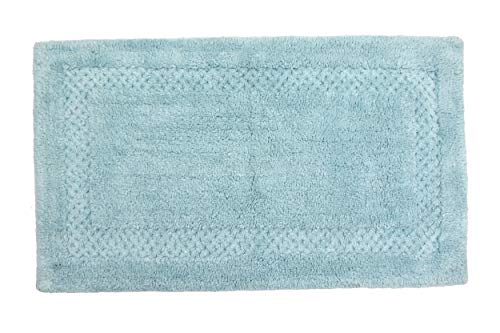 Home Weavers Classy Bathmat 100% Cotton Bathroom Rugs Set, Bathroom Décor, Washable Rug, Extra Soft and Absorbent Bath Rug, Kitchen Mat, Bath Mat Set, Bath Floor Mat Non Slip, 21"x34" Rectangle, Aqua