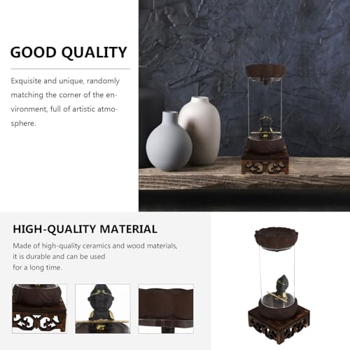 Backflow Incense Burner Creative Aroma Stove with Base Large Sandalwood Incense Holder for Home Fragrance and Zen Aromatherapy Decoration