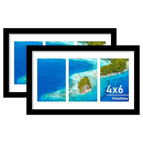 VIOLABBEY 8x14 Collage Picture Frame 2Pack,Fits Three 4x6 Photos, Black | Fits 8x14 Pictures without Mat for Wall, Wall Decor - color: Black, size: 8x14-2Pack