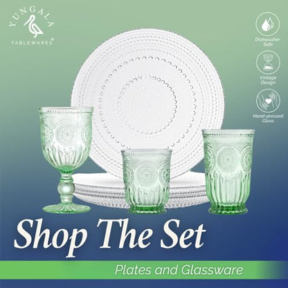 Green Highball Glasses Set of 6 Tall Drinking Glasses 10 oz - color: Green, size: Tall