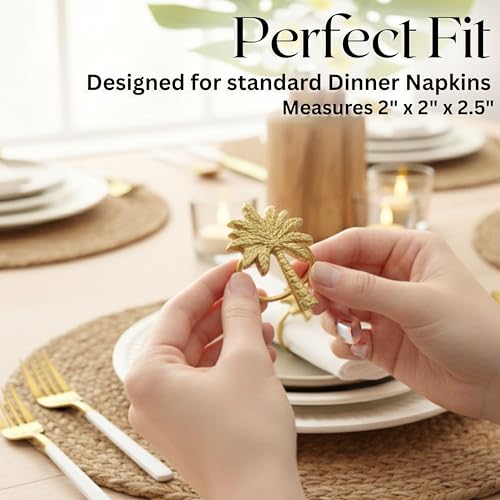 Napkin Ring Set of 12, Fall Thanksgiving Christmas Napkin Rings, Festival Metal Napkin Rings Holders, Napkin Ring Bulk for Wedding, Party, Elegant Table Settings Gift Ideas (Gold) - ALPHA Living HOME - color: Old Gold, size: 12- Pack
