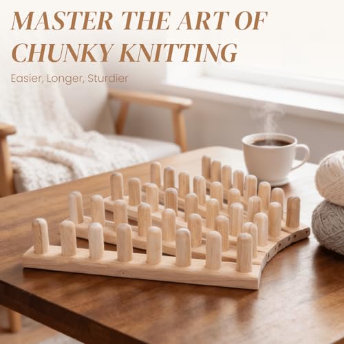 WodGod 78.5” Extra Long Chunky Blanket Loom Kit, Adjustable Knitting Loom for Chunky Yarn, Modular Yarn Loom for Blankets with Storage Backpack, Anti-Slip Rubber Wood Loom Knitting Set - color: 78.5”