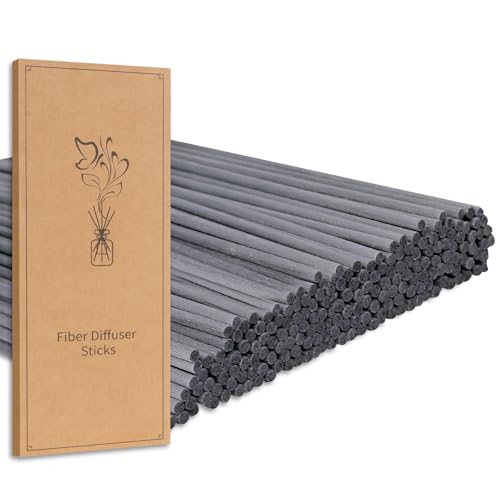 130Pcs Grey Fiber Reed Diffuser Sticks-7.5Inch/3mm Reed Sticks Essential Oil Aroma Diffuser Reeds Aroma Fragrance Refills (3mm X 19cm (130pcs)) - color: Grey Colors, size: 3mm x 19cm (130pcs)