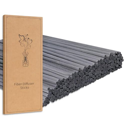 130Pcs Grey Fiber Reed Diffuser Sticks-7.5Inch/3mm Reed Sticks Essential Oil Aroma Diffuser Reeds Aroma Fragrance Refills (3mm X 19cm (130pcs)) - color: Grey Colors, size: 3mm x 19cm (130pcs)