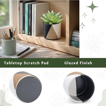 D'vine Dev 2-Pack Cachepot with Clear Pot, 3.5 in, Midnight Mesa, 93-V-A-2 | Dual-Pot System, Root Visibility, Bottom Watering Support, Enhanced Drainage, Artistic Stoneware Design, Easy Plant Care - color: Midnight Mesa, size: 3.5” Cachepot + 3“ Clear Gr