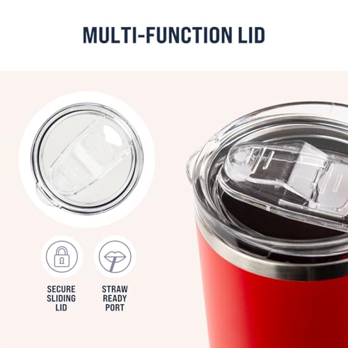Hogg 20 oz Skinny - Red, Powder Coated Tumblers for Laser Engraving, Engravable Tumblers Bulk, Stainless Steel Cups Bulk, Insulated Cups with Lids - color: Red