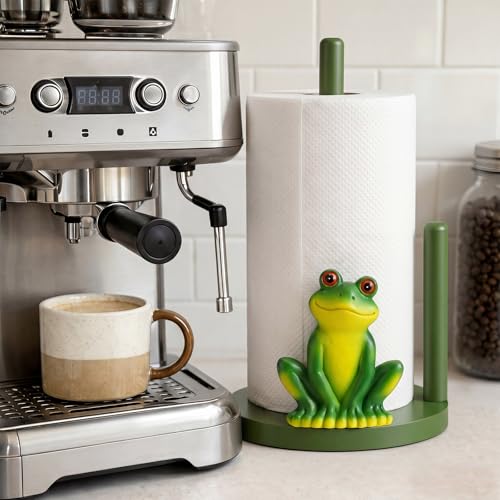 Frog Paper Towel Holder Cute Frog Kitchen Decor Countertop Toilet Paper Towel Stand 12.5 Inch Resin Decorative Funny Animal Gifts for Bathroom, Kitchen, Farmhouse, Home Decor - style: Frog