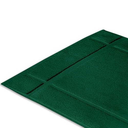 100% Cotton Bath Mat 24x17 Inches, 1350 GSM Thick Plush, Soft Absorbent, Oeko-Tex Certified, Durable Construction– Green - color: Green