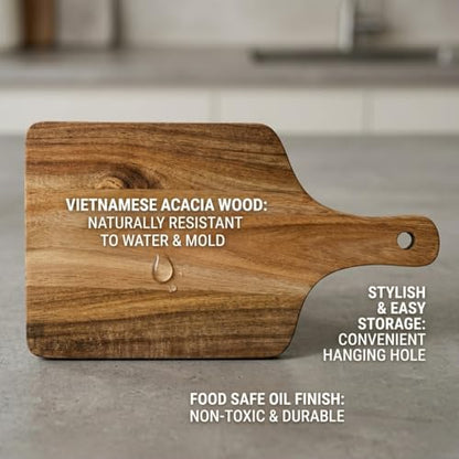 20 Pack Bulk Acacia Wood Charcuterie Boards with Handle for Events - size: 20Pcs