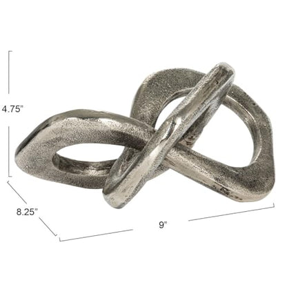 Bloomingville Antique Metal Knot Figurine, Silver - color: Silver