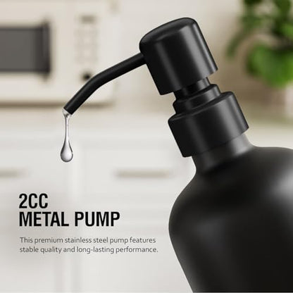 MOMEEMO Reusable Shampoo and Conditioner Bottles with Tray, Black | Shampoo Bottles Refillable with Pump, Pump Bottles for Shampoo and Conditioner, Shower Dispenser Bottles - color: Black Black