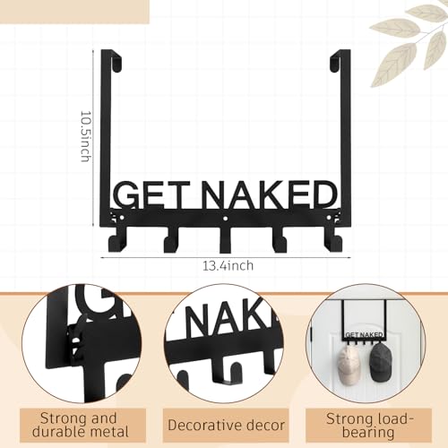 Reallnaive GET Naked Over The Door Hooks Bathroom Decor Hanger Wall Mount Rack Holder for Towel, Hat, Coat, Cloth, Keychain, Bag, Christmas Gift - style: Get Naked
