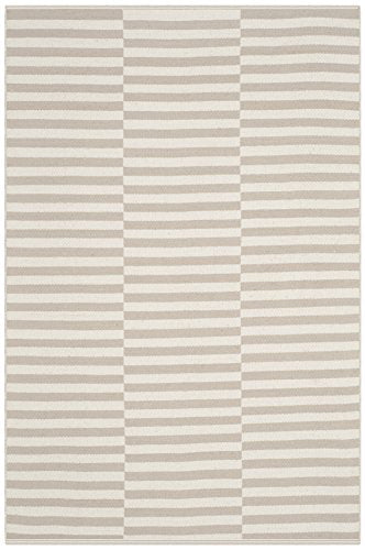 SAFAVIEH Montauk Collection Accent Rug - 2'3" x 3'9", Ivory & Light Grey, Handmade Stripe Cotton, Ideal for High Traffic Areas in Entryway, Living Room, Bedroom (MTK715E) - color: Ivory/Light Grey, size: 2'3" x 3'9" (Rectangular)