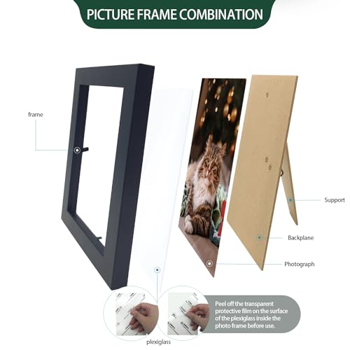 WHEATHUSK 4x6 Picture Frames Bulk Set of 30 Wood Photo Frames for 4x6 Photos Wall Mounting Simple Black Photo Frames Multi Picture Frames for Wall or Tabletop Display