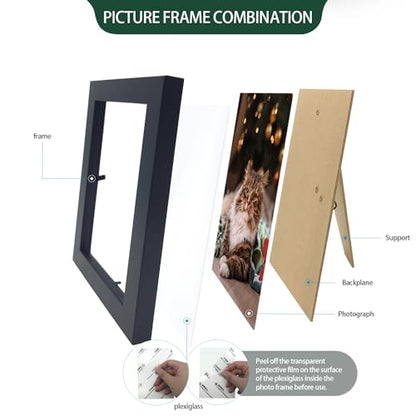 WHEATHUSK 4x6 Picture Frames Bulk Set of 30 Wood Photo Frames for 4x6 Photos Wall Mounting Simple Black Photo Frames Multi Picture Frames for Wall or Tabletop Display