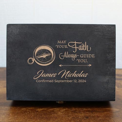 Personalized Memory Box for Keepsakes Baptism Gifts First Communion Christening Wooden Gift Box - Storage Box for Girls, Boys Custom Engraved Keepsake Boxes for Jewelry Memento Photos Storage - style: 2. Baptism Designs