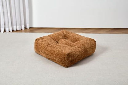 Floor Cushion Pillow, Portable Large | Meditation Adult Sitting Pillow with Handle for Tatami, Living Room & Yoga (1, Square, Brown, 22 x 22 x 6 inches) - color: Square, Brown