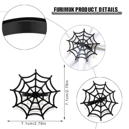 6Pcs Halloween Spider Web Napkin Rings Metal Spooky Napkin Holder Napkin Buckle Serviette Buckle Party Supplies for Halloween Dinning Table Costume