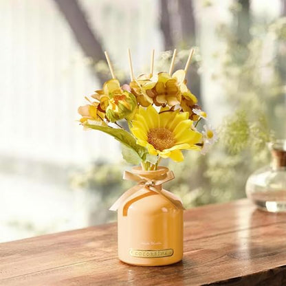 Reed Diffuser Set, 6.7oz Flower Reed Diffuser with Sticks, Neroli Vanilla Essential Oil, Long Lasting Home Fragrance for Bathroom, Bedroom & Shelf Decor, Aesthetic Gift for Women