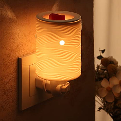 Plug in Wax Melt Warmer, Plug in Wax Warmers for Scented Wax, Scentsy Diffuser for Fragrance Oil Wax Melter Decoration with Two Bulbs