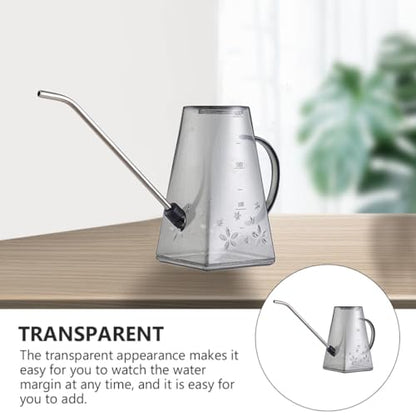 Beavorty Long Spout Watering Can 1.4l Grey for Indoor Outdoor Plants Succulents Garden with Precise Watering Bottle Design