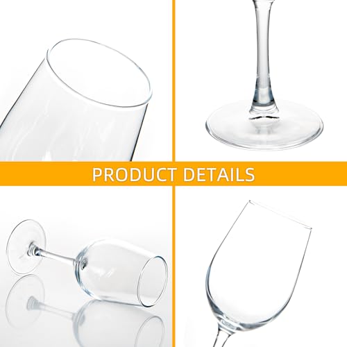 YANGNAY Wine Glasses (Set of 8, 11.5 Oz), All-Purpose Red or White Wine Glass with Stem, Durable, Dishwasher Safe - size: 8 Count (Pack of 1)