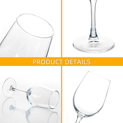 YANGNAY Wine Glasses (Set of 8, 11.5 Oz), All-Purpose Red or White Wine Glass with Stem, Durable, Dishwasher Safe - size: 8 Count (Pack of 1)