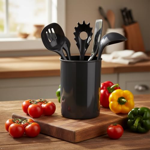Calypso Basics by Reston Lloyd 6PC Melamine Utensil Holder Set, Rust-Free - color: Gray, size: Utensil Holder Set